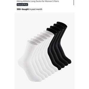 Cushion Crew Socks for Women 5 Pairs